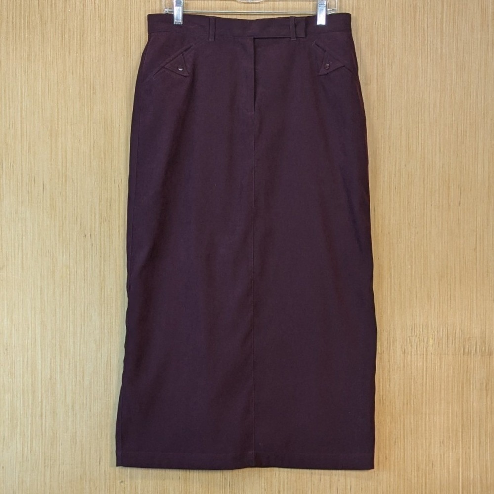 Christopher & Banks Vintage Dark Academia Retro Dark Plum Stretch Maxi Skirt 12